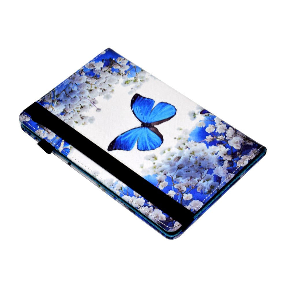 Pattern Printing Stand Cover Card Slots Protective Case with Elastic Band for Lenovo Tab M10 HD Gen 2 - Blue Butterfly