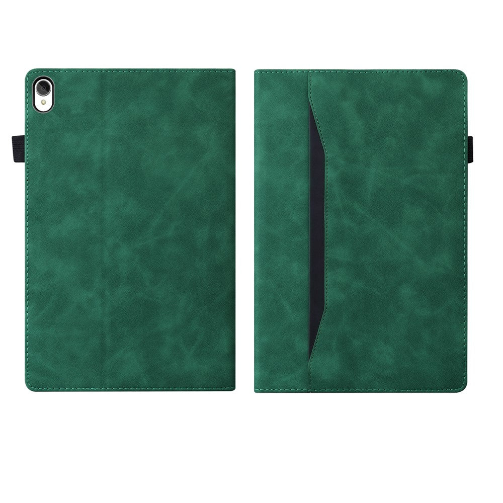 Business Style Front Pocket Design PU Leather Wallet Stand Tablet Cover Case for Lenovo Tab P11 TB-J606F / Tab P11 5G - Green