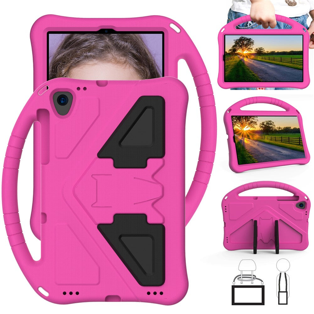 Kickstand Design Shockproof EVA Case with Portable Handle for Lenovo Tab K10 (2021) TB-X6C6F/TB-X6C6L/TB-X6C6X - Rose