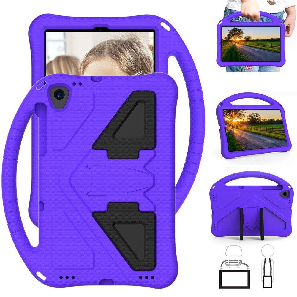 Kickstand Design Shockproof EVA Case with Portable Handle for Lenovo Tab K10 (2021) TB-X6C6F/TB-X6C6L/TB-X6C6X - Purple