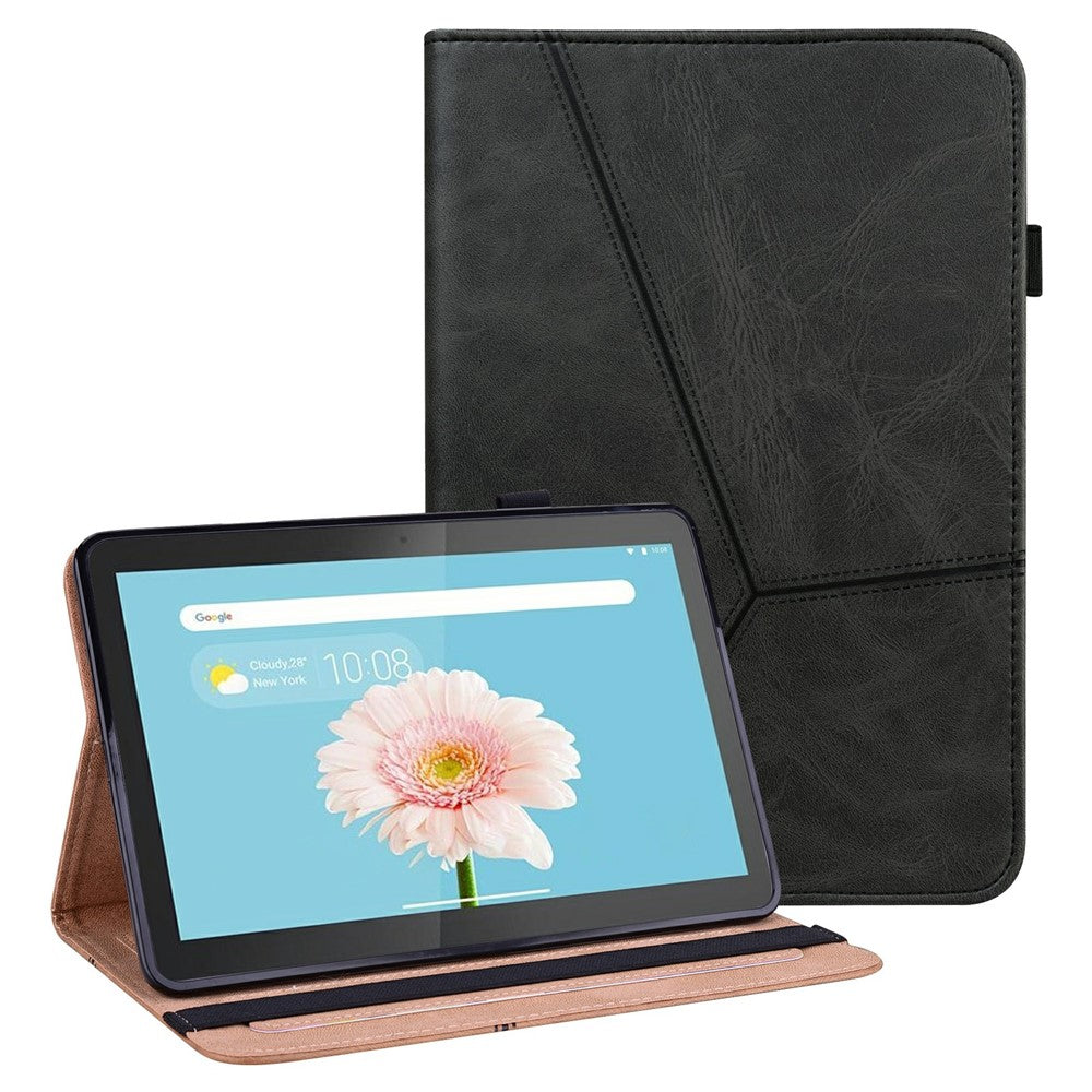 Multi-Color Drop-Resistant Leather Tablet Stand Cover with Card Holder for Lenovo Tab M10 TB-X505L/TB-X505F/TB-X605L/TB-X605F / P10 TB-X705F/TB-X705L - Black