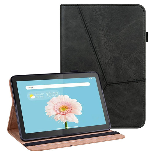 Multi-Color Drop-Resistant Leather Tablet Stand Cover with Card Holder for Lenovo Tab M10 TB-X505L/TB-X505F/TB-X605L/TB-X605F / P10 TB-X705F/TB-X705L - Black