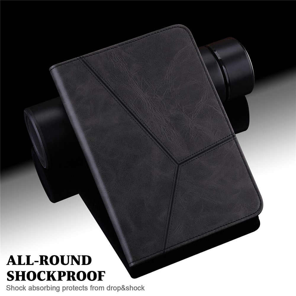 Multi-Color Drop-Resistant Leather Tablet Stand Cover with Card Holder for Lenovo Tab M10 TB-X505L/TB-X505F/TB-X605L/TB-X605F / P10 TB-X705F/TB-X705L - Black