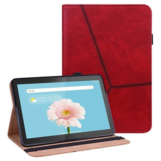 Multi-Color Drop-Resistant Leather Tablet Stand Cover with Card Holder for Lenovo Tab M10 TB-X505L/TB-X505F/TB-X605L/TB-X605F / P10 TB-X705F/TB-X705L - Red