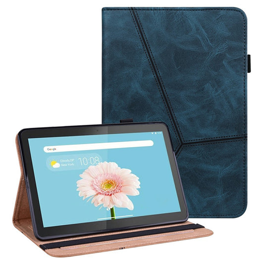 Multi-Color Drop-Resistant Leather Tablet Stand Cover with Card Holder for Lenovo Tab M10 TB-X505L/TB-X505F/TB-X605L/TB-X605F / P10 TB-X705F/TB-X705L - Blue