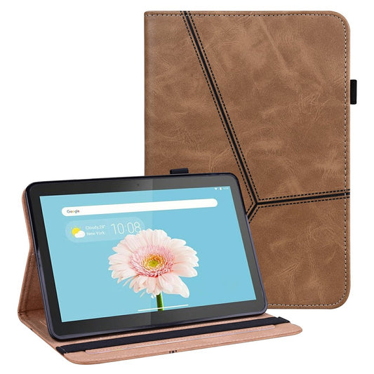 Multi-Color Drop-Resistant Leather Tablet Stand Cover with Card Holder for Lenovo Tab M10 TB-X505L/TB-X505F/TB-X605L/TB-X605F / P10 TB-X705F/TB-X705L - Brown