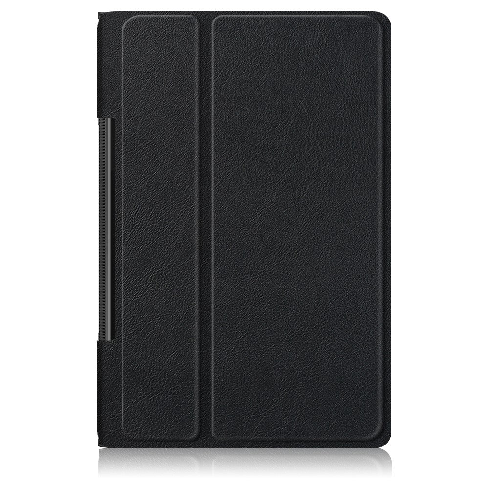 Plain PU Leather Good Shock-Absorption Tablet Cover with Kickstand for Lenovo Yoga Tab 11 - Black