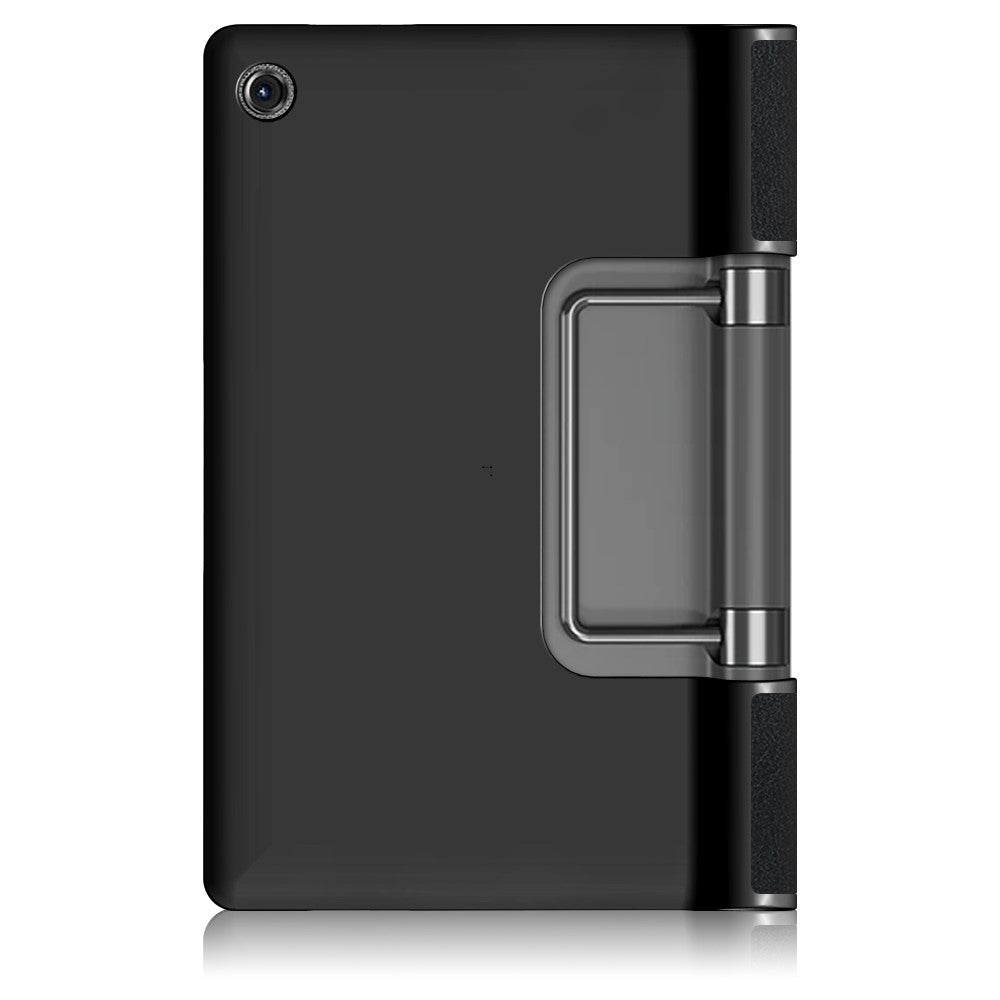 Plain PU Leather Good Shock-Absorption Tablet Cover with Kickstand for Lenovo Yoga Tab 11 - Black