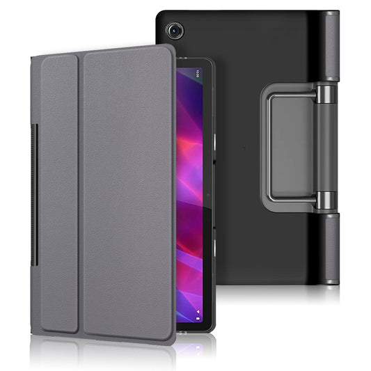 Plain PU Leather Good Shock-Absorption Tablet Cover with Kickstand for Lenovo Yoga Tab 11 - Grey