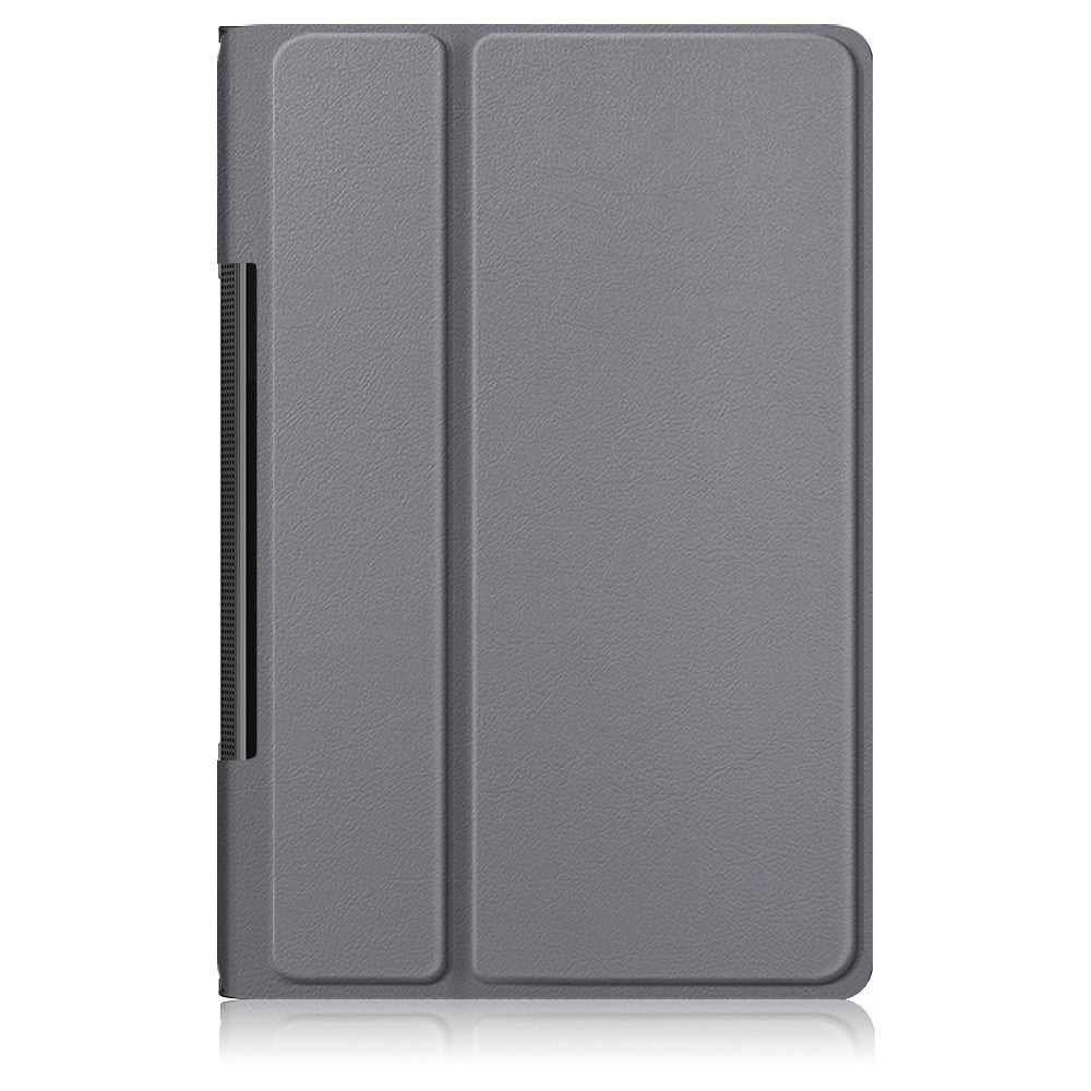 Plain PU Leather Good Shock-Absorption Tablet Cover with Kickstand for Lenovo Yoga Tab 11 - Grey