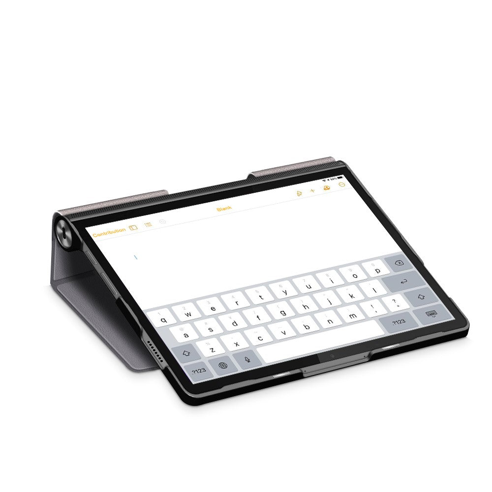 Plain PU Leather Good Shock-Absorption Tablet Cover with Kickstand for Lenovo Yoga Tab 11 - Grey