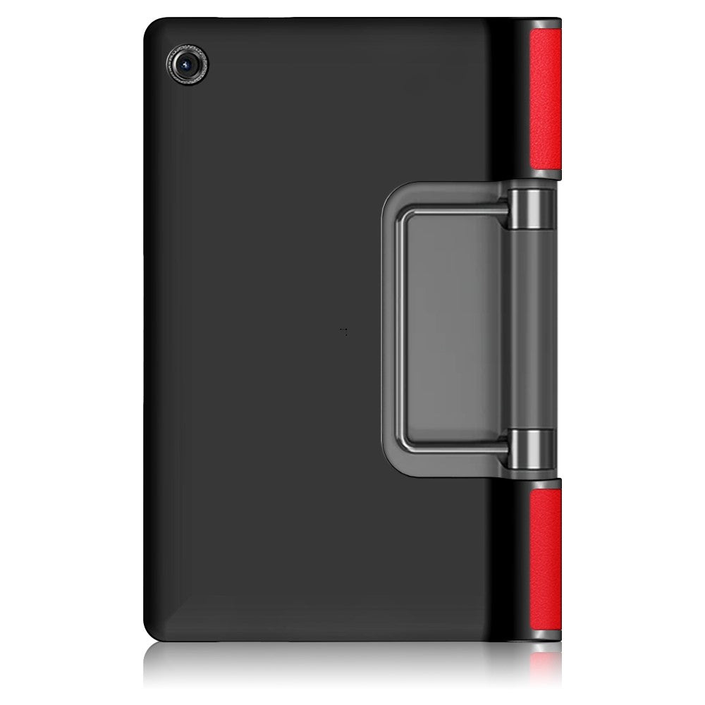 Plain PU Leather Good Shock-Absorption Tablet Cover with Kickstand for Lenovo Yoga Tab 11 - Red