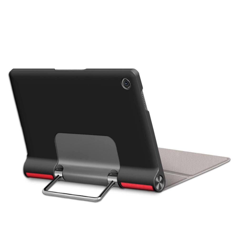 Plain PU Leather Good Shock-Absorption Tablet Cover with Kickstand for Lenovo Yoga Tab 11 - Red