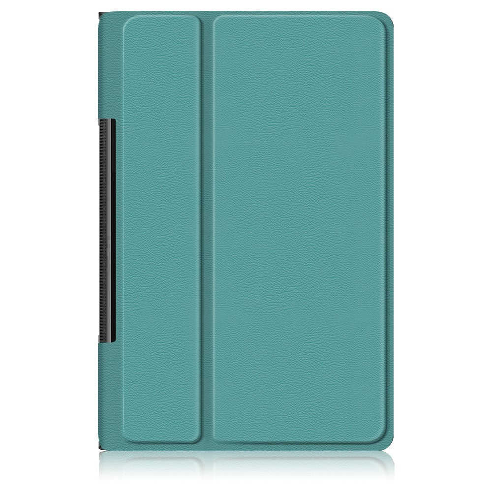 Plain PU Leather Good Shock-Absorption Tablet Cover with Kickstand for Lenovo Yoga Tab 11 - Dark Green