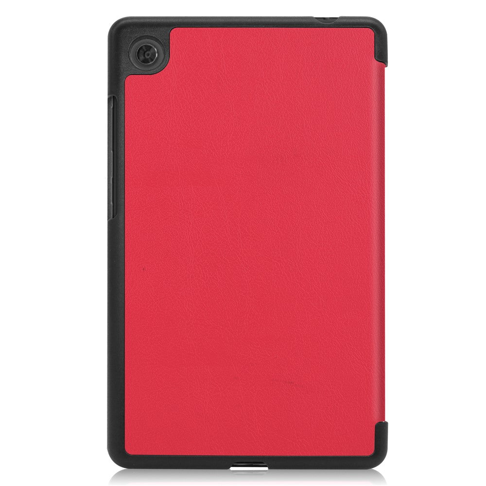 Tri-fold Stand PU Leather Tablet Well-protected Case Cover for  Lenovo Tab M7 (2nd Gen) / (3rd Gen) - Red