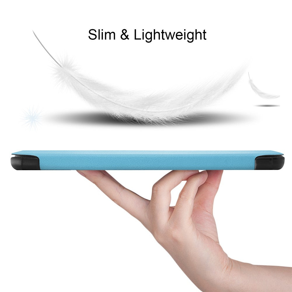 Tri-fold Stand PU Leather Tablet Well-protected Case Cover for  Lenovo Tab M7 (2nd Gen) / (3rd Gen) - Sky Blue