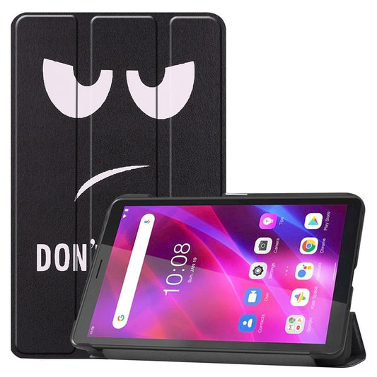 Stylish Light Slim Pattern Printing PU Leather Tri-fold Stand Tablet Cover Shell for  Lenovo Tab M7 (2nd Gen) / (3rd Gen) - Don't Touch Me