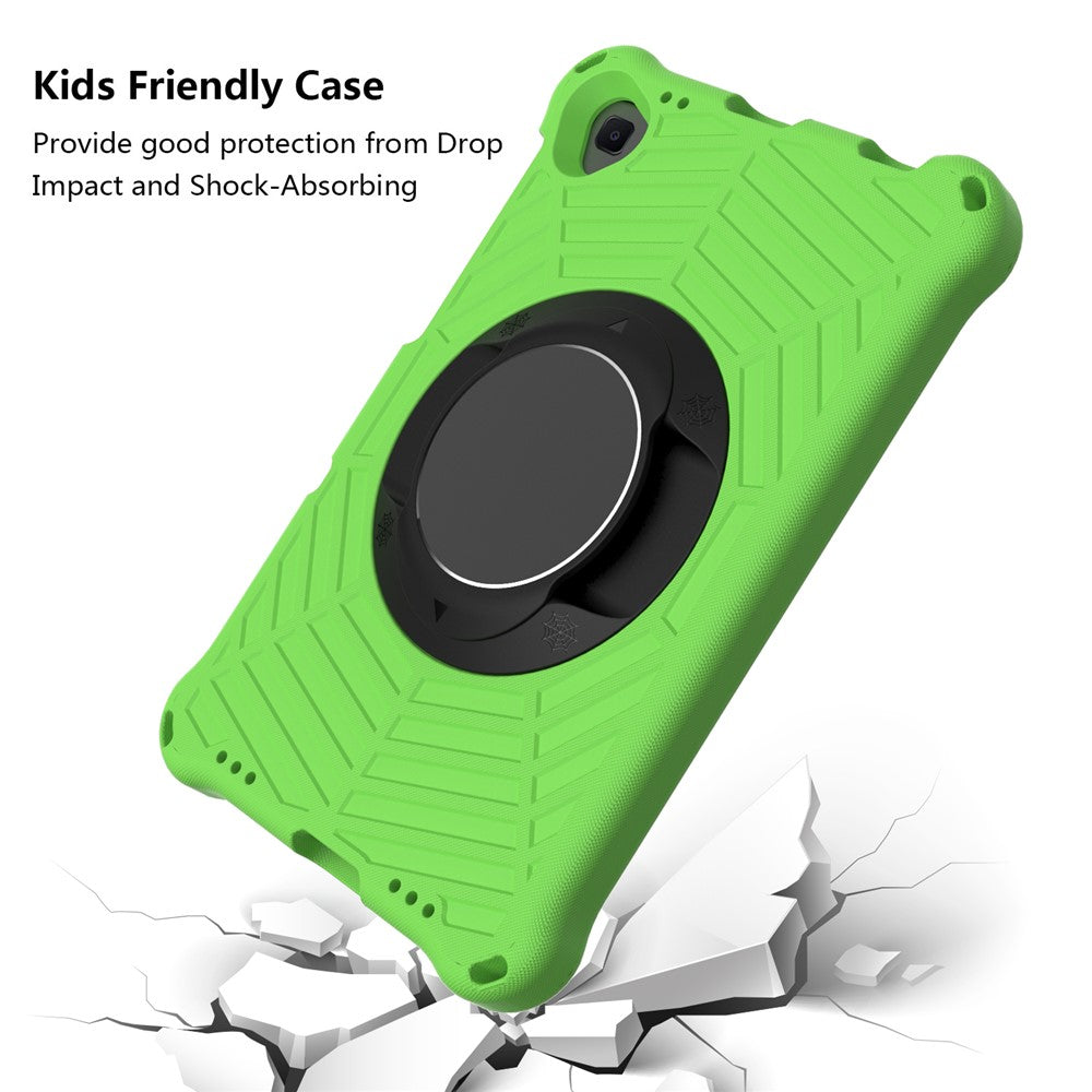 Spider Web Texture Anti-Drop Shockproof Tablet Case Kickstand EVA Cover with Shoulder Strap for Lenovo M10 FHD Plus/2nd Gen TB-X606 10.3-inch - Green