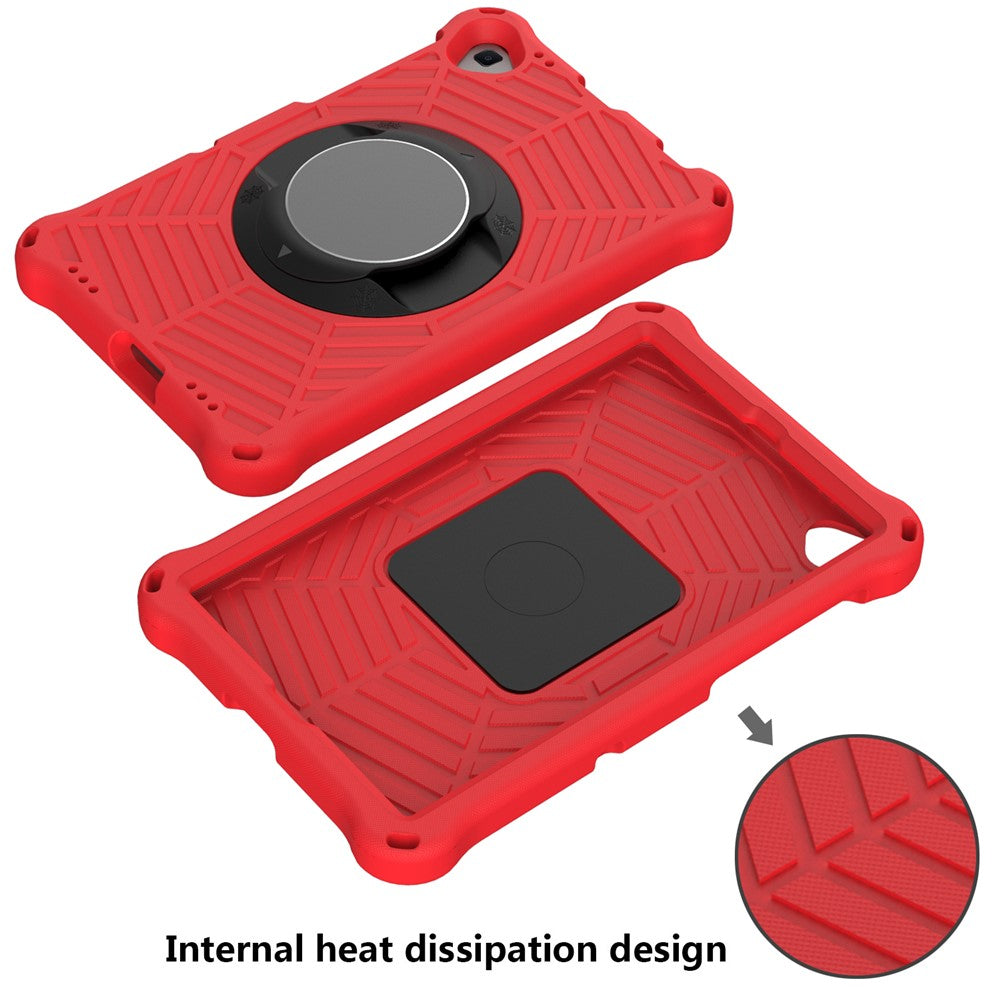 Spider Web Texture Anti-Drop Shockproof Tablet Case Kickstand EVA Cover with Shoulder Strap for Lenovo M10 FHD Plus/2nd Gen TB-X606 10.3-inch - Red
