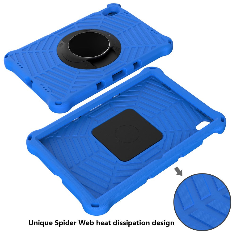 Spider Web Texture Heat Dissipation Anti-Drop Impact-Resistant Tablet Case Kickstand EVA Cover with Shoulder Strap for Lenovo Tab P11 TB-J606F / Tab P11 5G - Blue