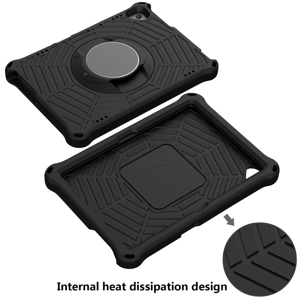 Spider Web Texture Tablet Case Kickstand EVA Cover with Shoulder Strap for Lenovo M10 FHD REL TB-X605FC/TB-X605LC 10.1-inch - Black