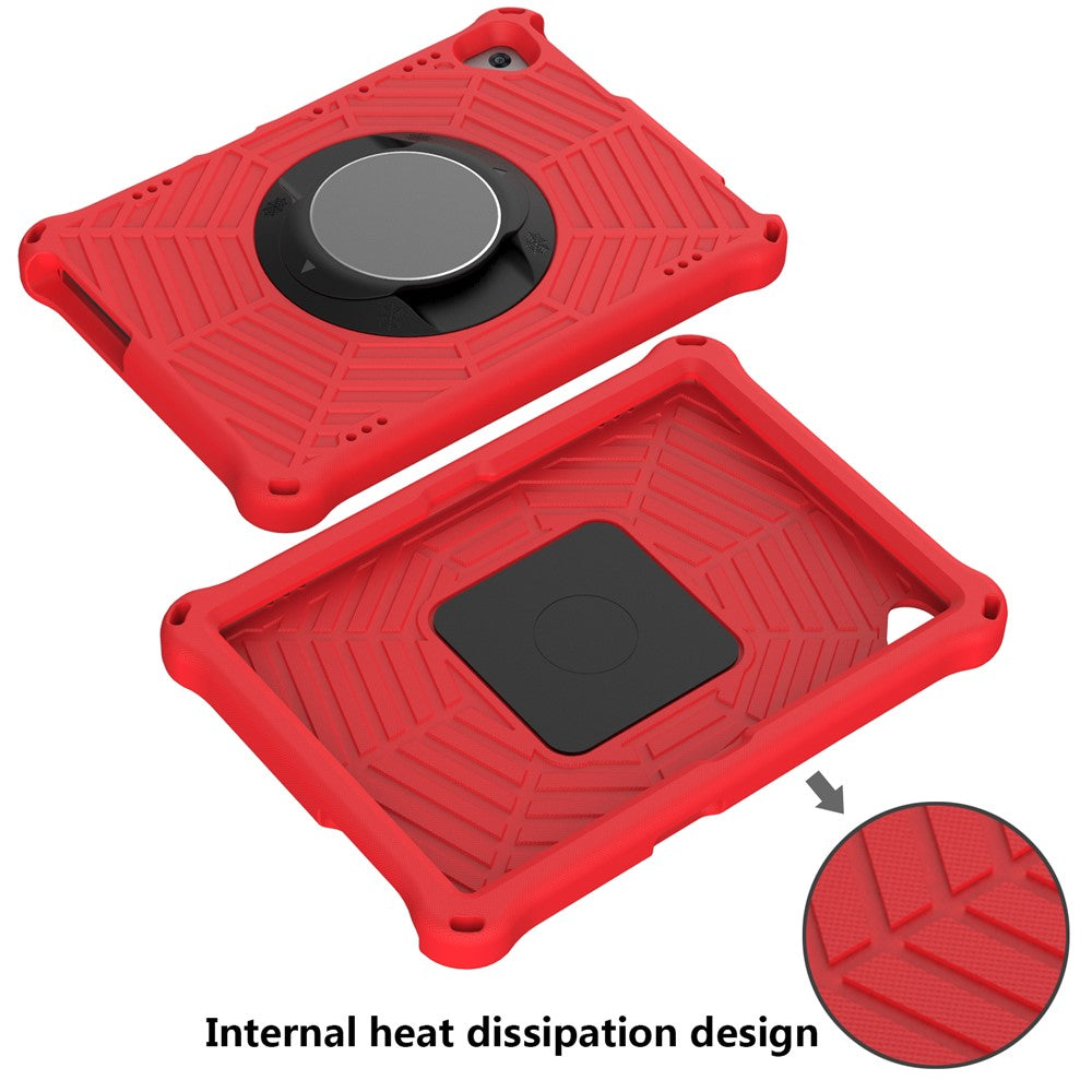 Spider Web Texture Tablet Case Kickstand EVA Cover with Shoulder Strap for Lenovo M10 FHD REL TB-X605FC/TB-X605LC 10.1-inch - Red