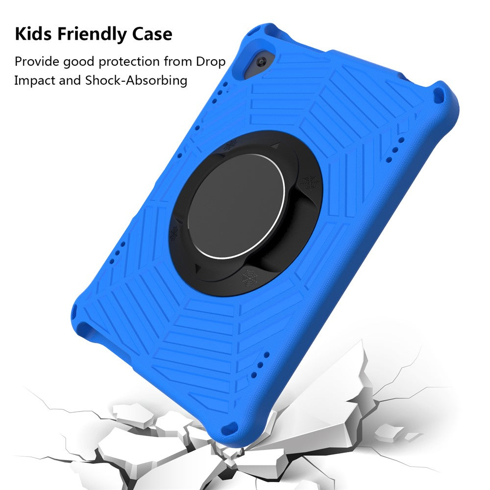 Spider Web Texture Tablet Case Kickstand EVA Cover with Shoulder Strap for Lenovo M10 FHD REL TB-X605FC/TB-X605LC 10.1-inch - Blue