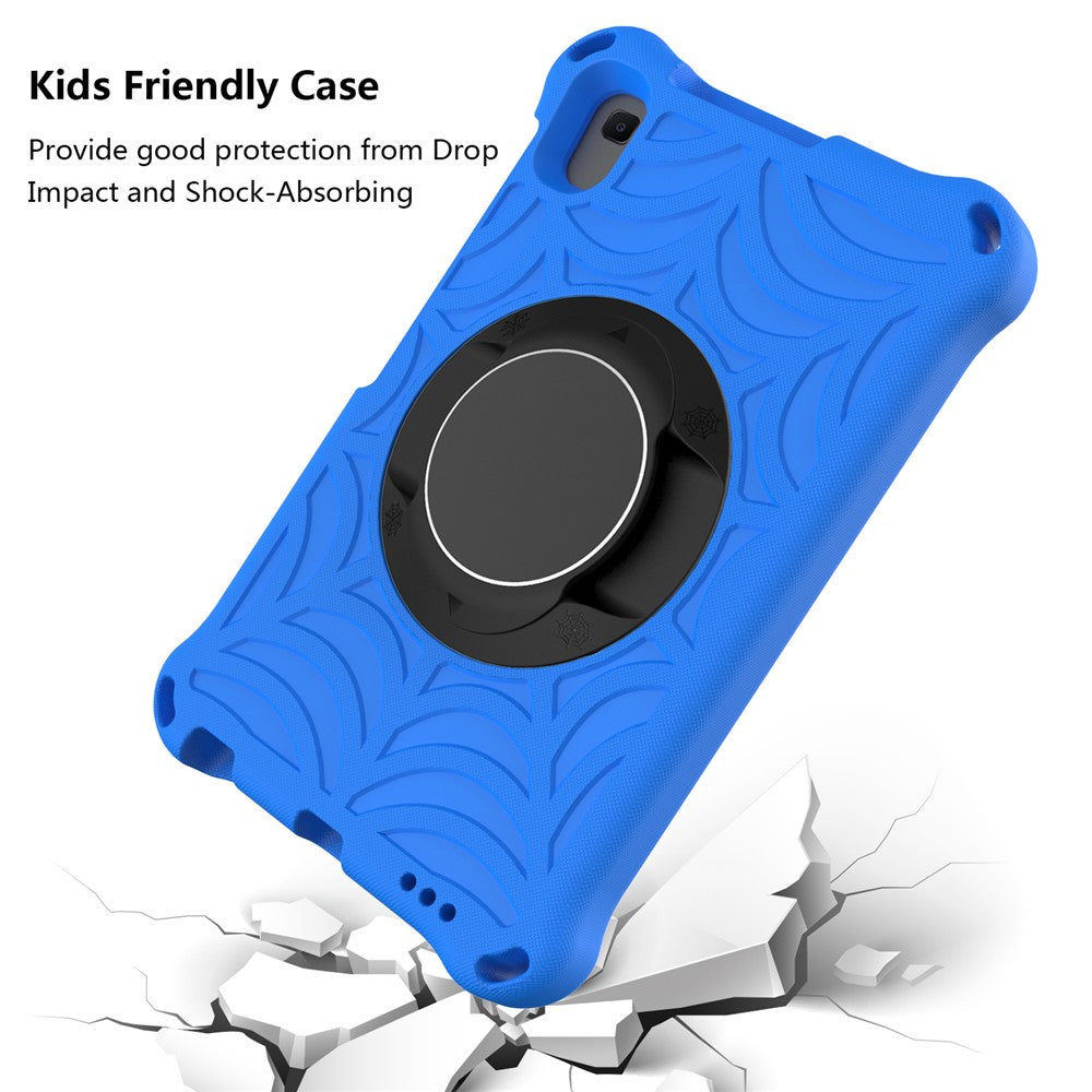 Stylish Spider Web Texture EVA Tablet Case Kickstand Cover Shell with Shoulder Strap for Lenovo Tab M8 (1st Gen) TB-8505/M8 (2nd Gen) TB-8705/M8 (3rd Gen) TB-8506 - Blue