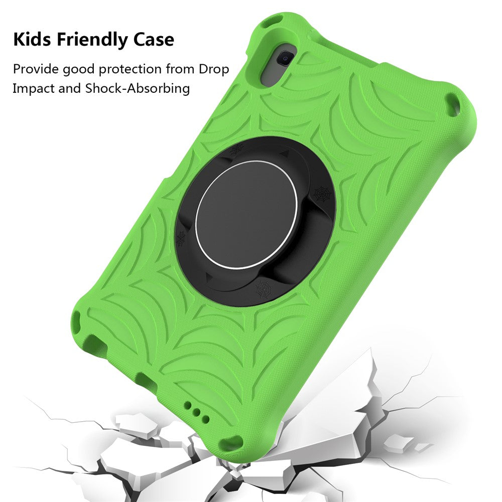 Stylish Spider Web Texture EVA Tablet Case Kickstand Cover Shell with Shoulder Strap for Lenovo Tab M8 (1st Gen) TB-8505/M8 (2nd Gen) TB-8705/M8 (3rd Gen) TB-8506 - Green
