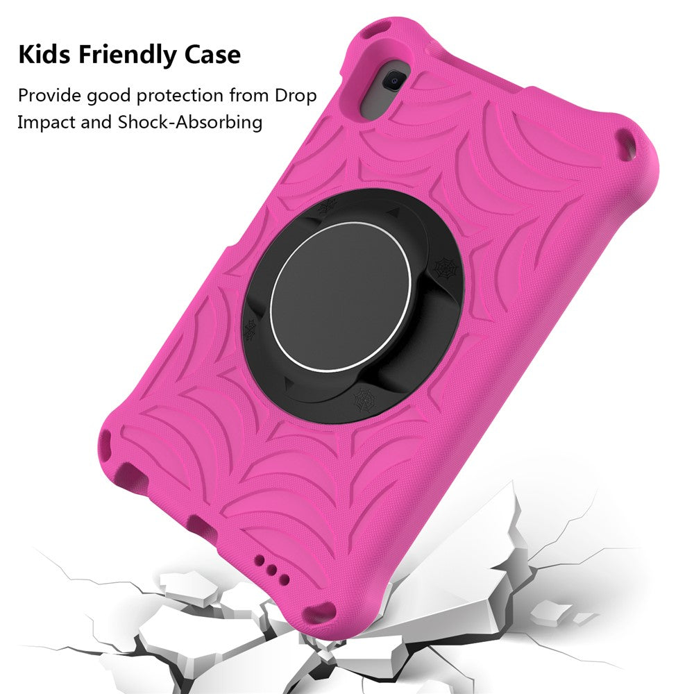 Stylish Spider Web Texture EVA Tablet Case Kickstand Cover Shell with Shoulder Strap for Lenovo Tab M8 (1st Gen) TB-8505/M8 (2nd Gen) TB-8705/M8 (3rd Gen) TB-8506 - Rose