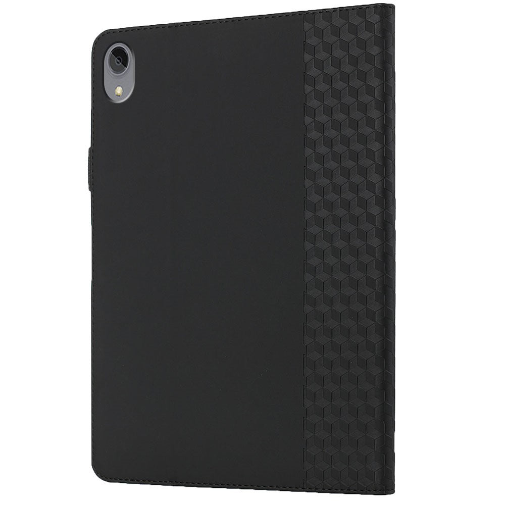 Rhombus Imprinting Scratch-Resistant Skin-Touch Leather + PU Tablet Protective Case Cover with Card Slots for Lenovo Tab P11 TB-J606F / Tab P11 5G - Black