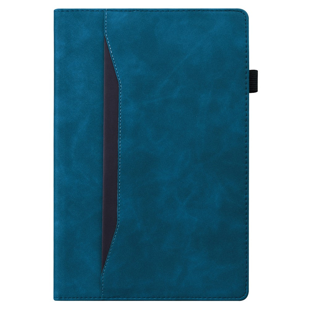 Shockproof Wallet Design Business Style PU Leather Flip Tablet Case with Stand for Lenovo Tab P12 Pro 12.6'' - Blue