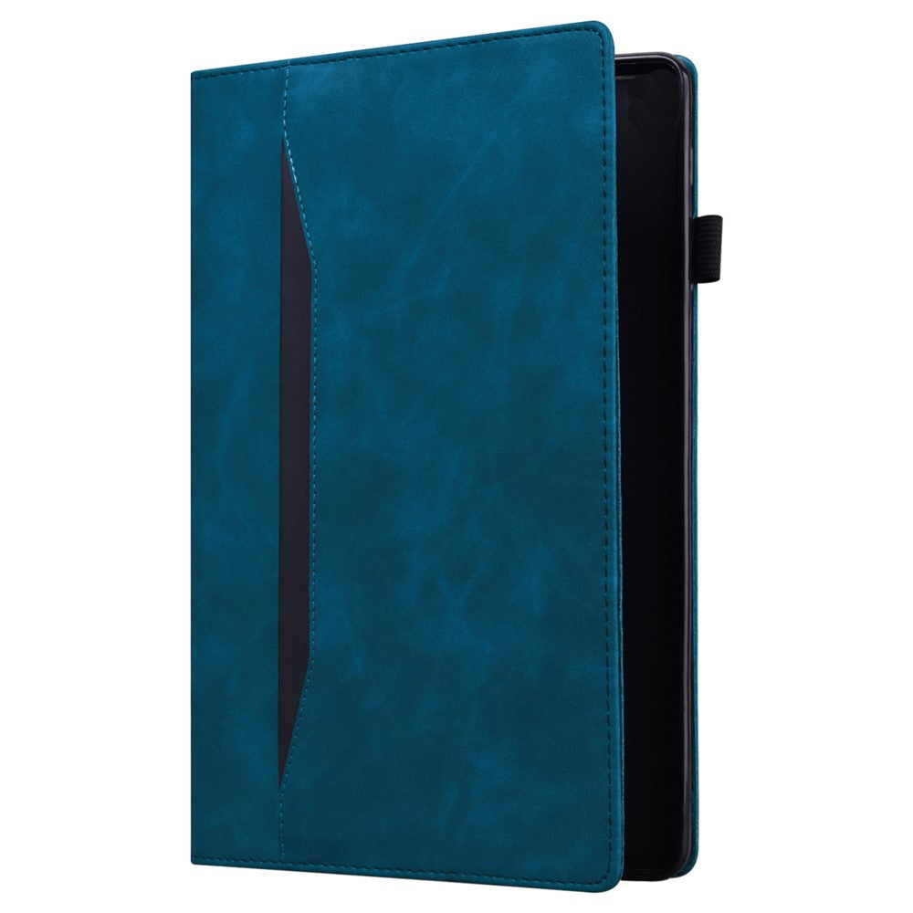 Shockproof Wallet Design Business Style PU Leather Flip Tablet Case with Stand for Lenovo Tab P12 Pro 12.6'' - Blue