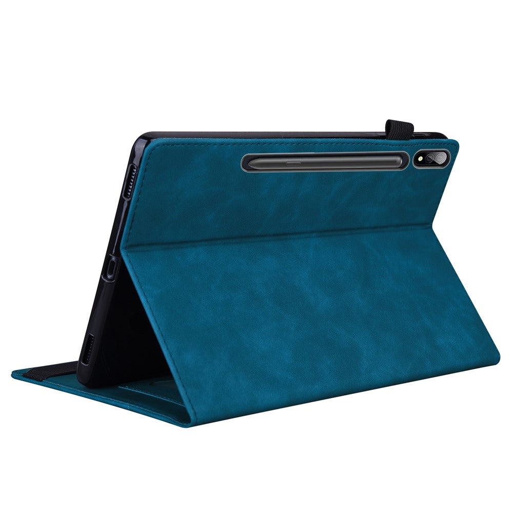 Shockproof Wallet Design Business Style PU Leather Flip Tablet Case with Stand for Lenovo Tab P12 Pro 12.6'' - Blue
