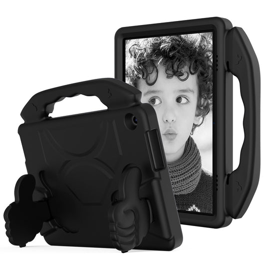 Portable Handle Foldable Thumb Kickstand Shockproof EVA Tablet Case Cover for Lenovo Tab M10 TB-X605F - Black