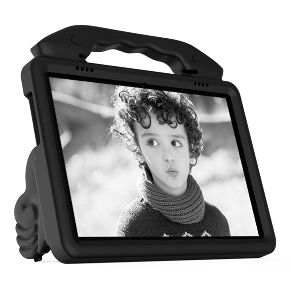 Portable Handle Foldable Thumb Kickstand Shockproof EVA Tablet Case Cover for Lenovo Tab M10 TB-X605F - Black