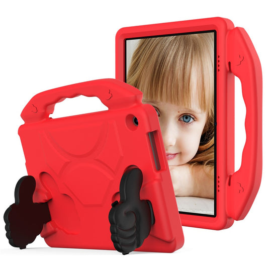 Portable Handle Foldable Thumb Kickstand Shockproof EVA Tablet Case Cover for Lenovo Tab M10 TB-X605F - Red