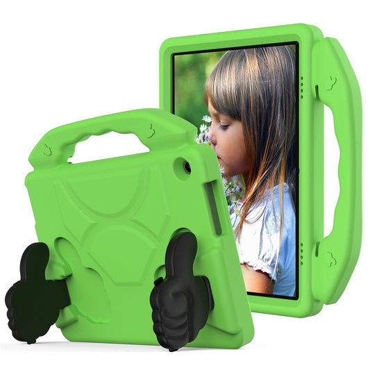 Portable Handle Foldable Thumb Kickstand Shockproof EVA Tablet Case Cover for Lenovo Tab M10 TB-X605F - Green