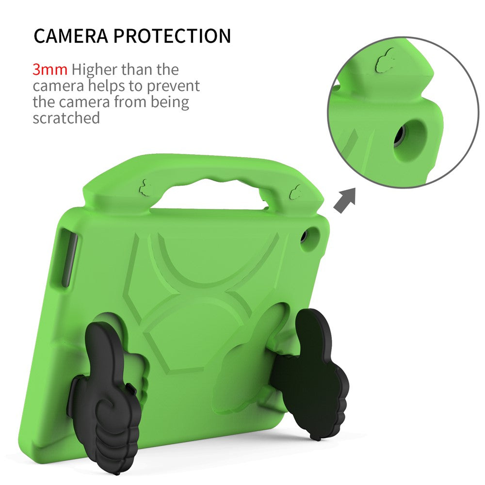 Portable Handle Foldable Thumb Kickstand Shockproof EVA Tablet Case Cover for Lenovo Tab M10 TB-X605F - Green