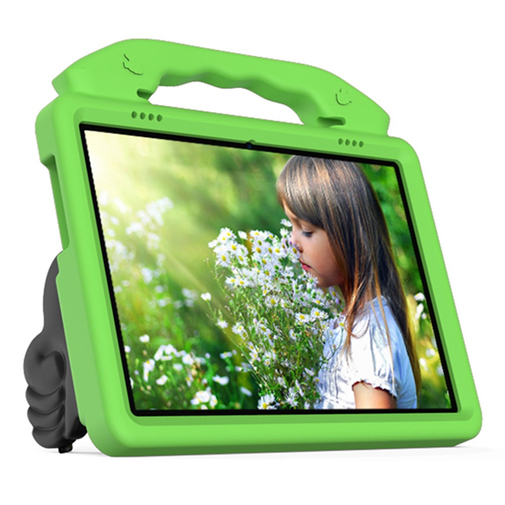 Portable Handle Foldable Thumb Kickstand Shockproof EVA Tablet Case Cover for Lenovo Tab M10 TB-X605F - Green