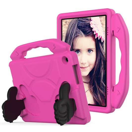 Portable Handle Foldable Thumb Kickstand Shockproof EVA Tablet Case Cover for Lenovo Tab M10 TB-X605F - Rose