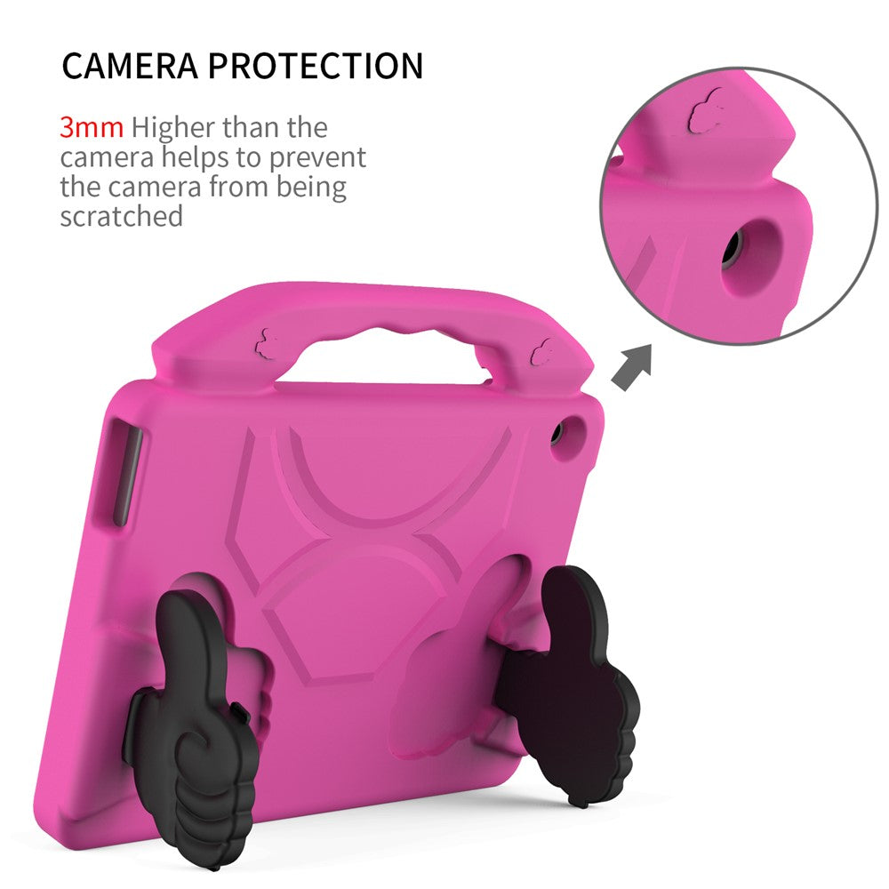 Portable Handle Foldable Thumb Kickstand Shockproof EVA Tablet Case Cover for Lenovo Tab M10 TB-X605F - Rose
