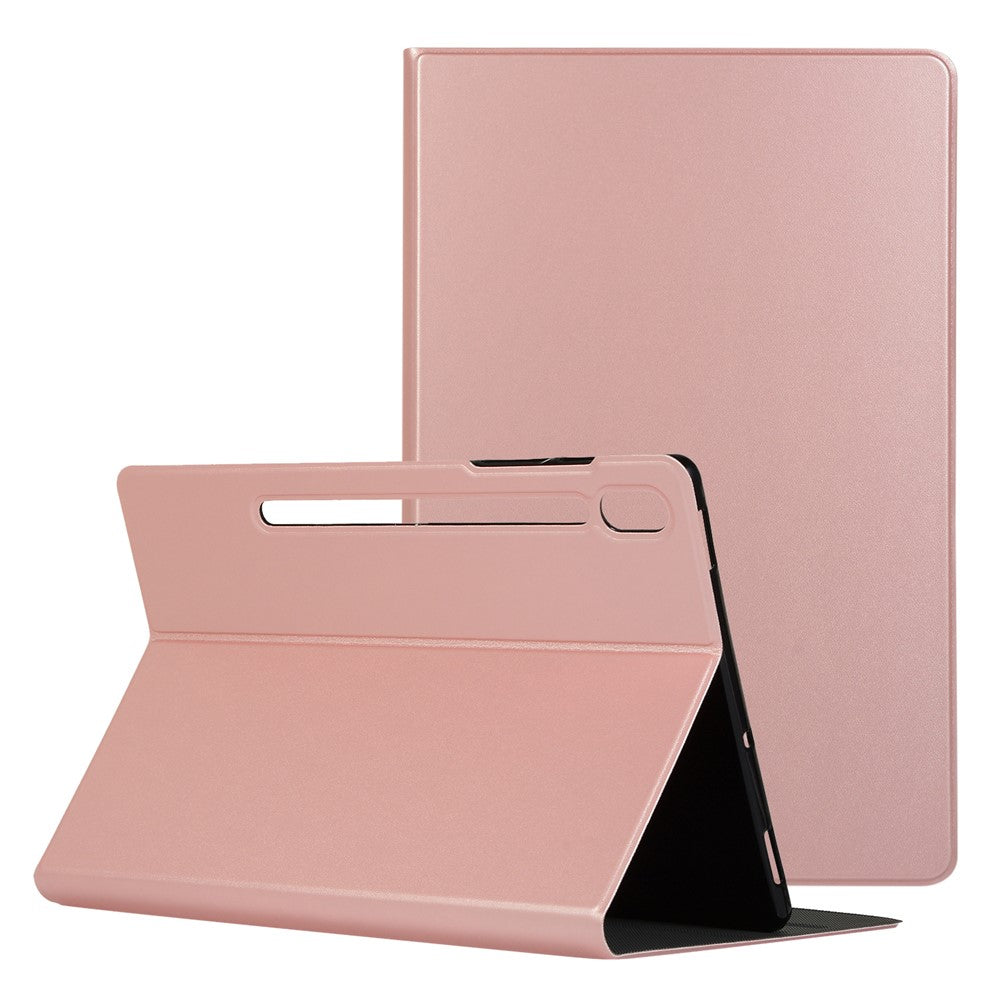 Shockproof PU Leather Shockproof Folio Stand Tablet Case Cover Protector for Lenovo Tab P12 Pro - Rose Gold