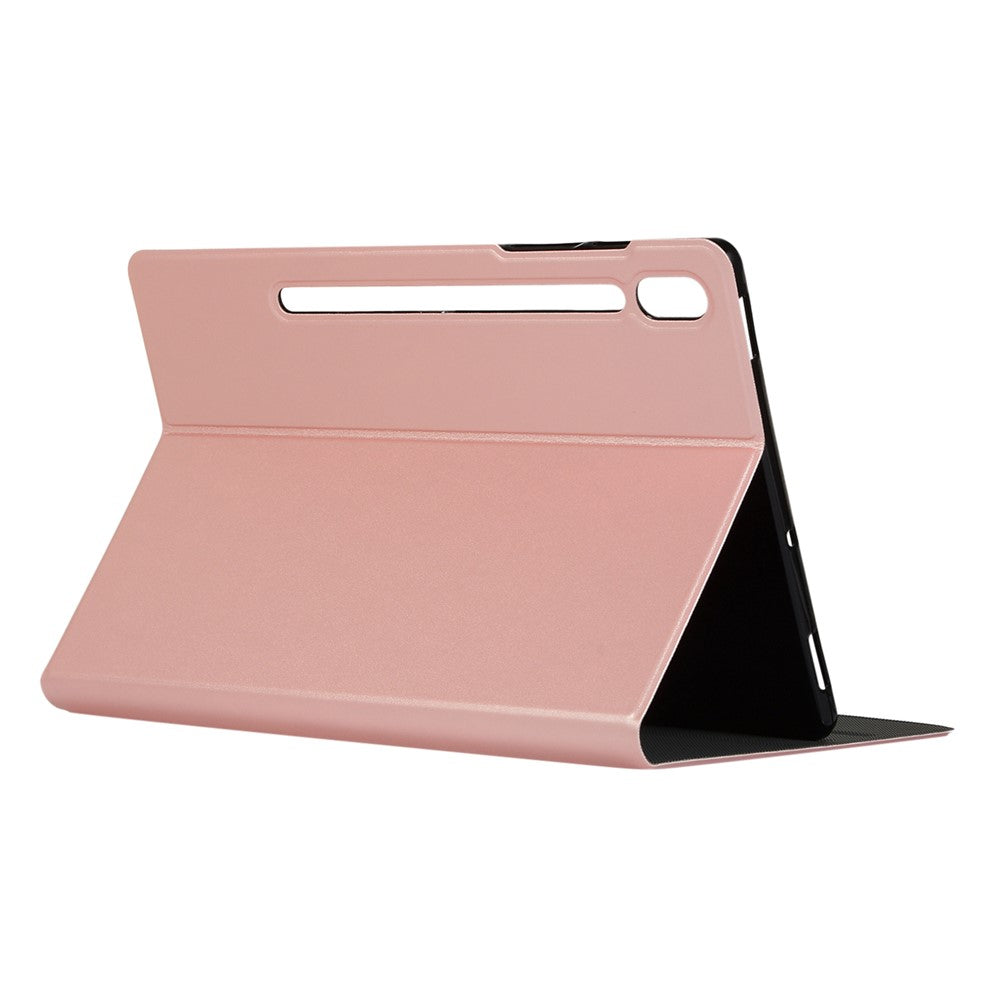 Shockproof PU Leather Shockproof Folio Stand Tablet Case Cover Protector for Lenovo Tab P12 Pro - Rose Gold
