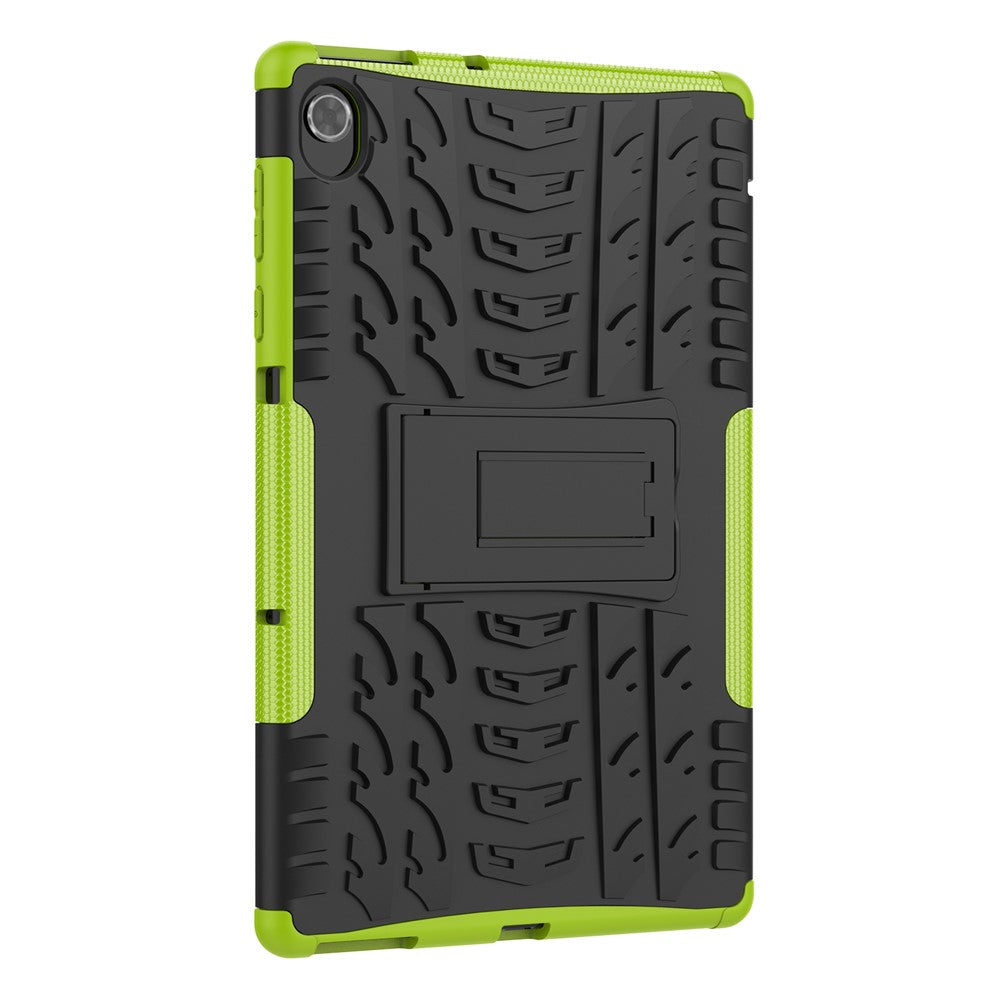 Cool Tire Texture Scratch-resistant PC + TPU Protective Tablet Cover with Kickstand for Lenovo Tab K10 - Green
