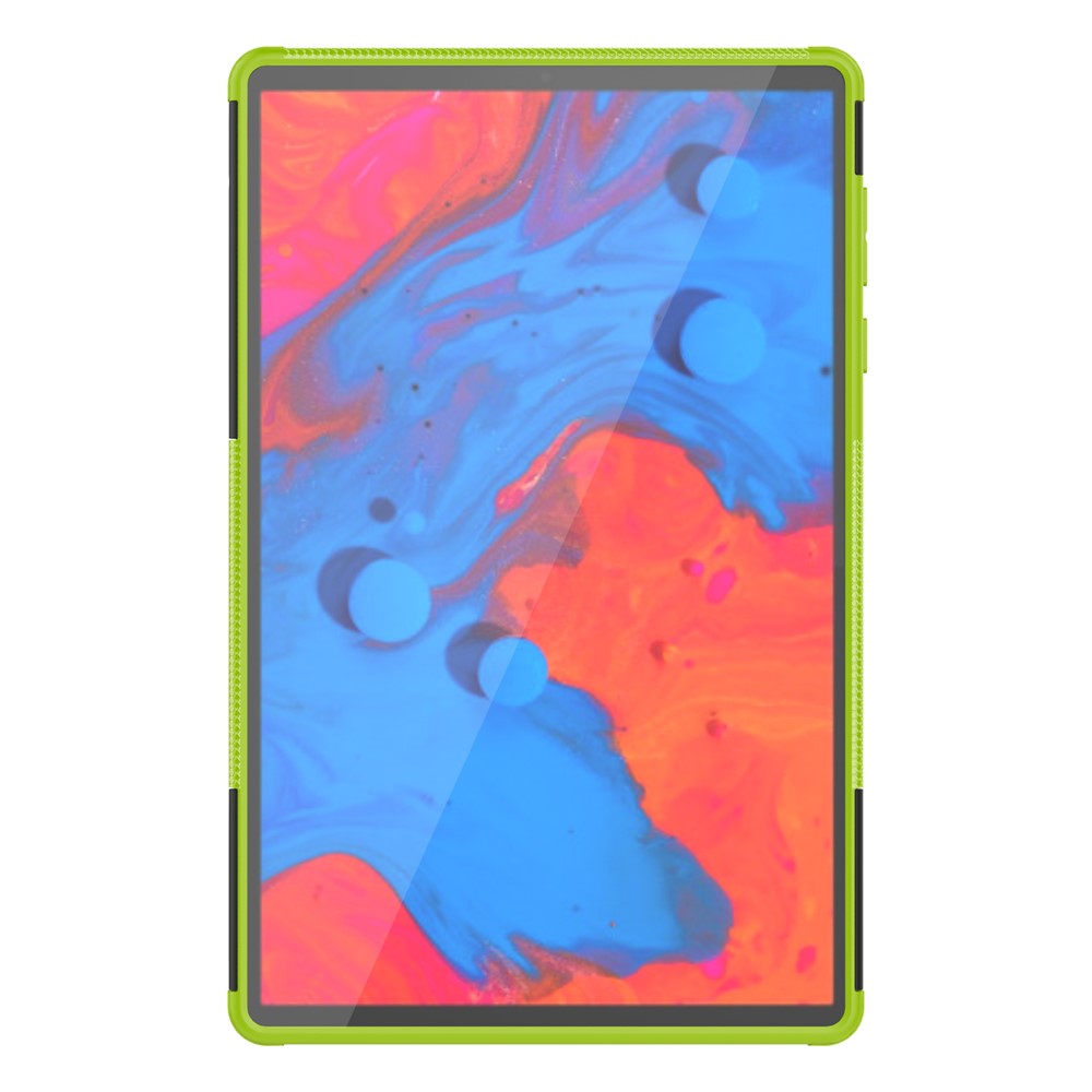 Cool Tire Texture Scratch-resistant PC + TPU Protective Tablet Cover with Kickstand for Lenovo Tab K10 - Green