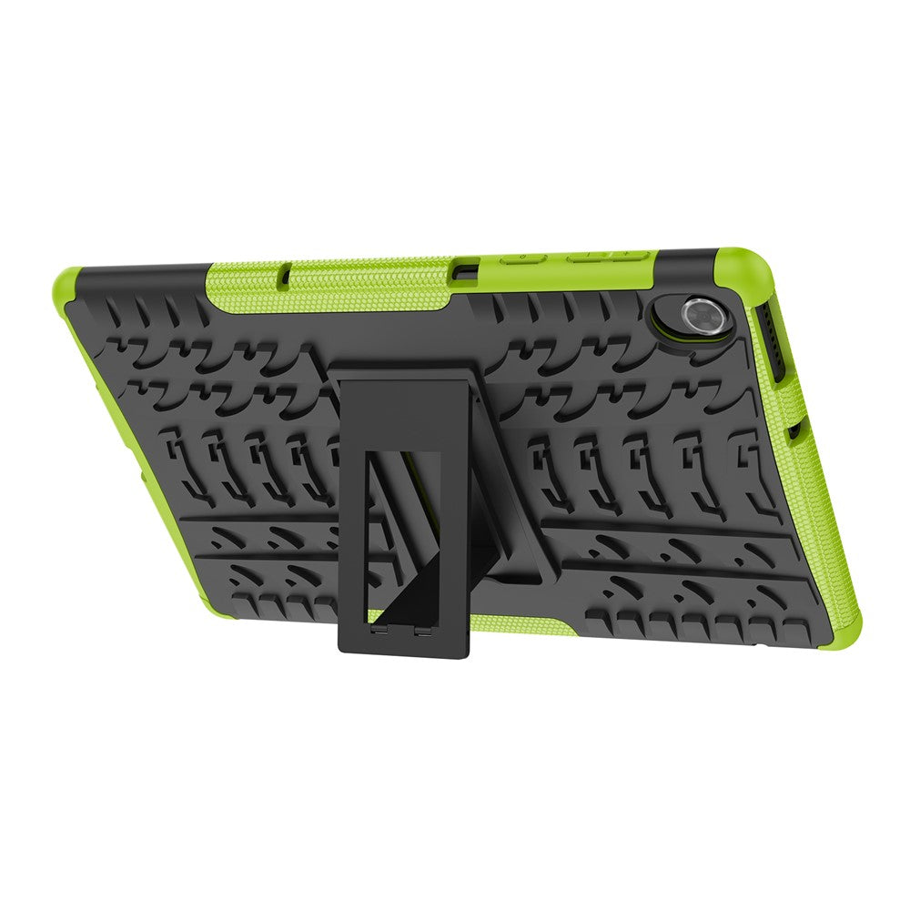 Cool Tire Texture Scratch-resistant PC + TPU Protective Tablet Cover with Kickstand for Lenovo Tab K10 - Green