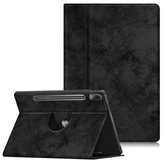 For Lenovo Tab P12 Pro 12.6 inch PU Leather Rotary Stand Tablet Case with Auto Wake/Sleep - Black