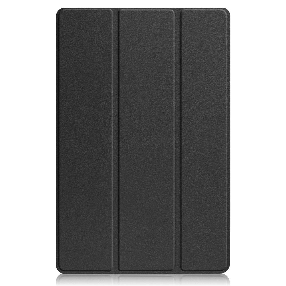 Trifold Stand Tablet Cover for Lenovo Tab P12 Pro, PU Leather + PC Protective Auto Wake/Sleep Smart Case - Black