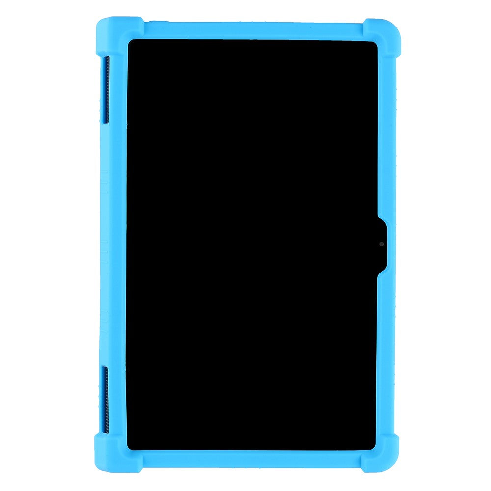 For Lenovo Yoga Tab 11 Flexible Silicone Thickened Four Corners Anti-fall Tablet Case Cover with Foldable Kickstand - Sky Blue